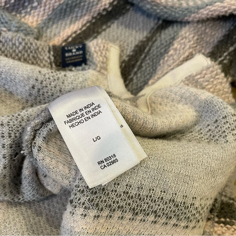 Lucky Brand Striped Baja Hoodie Size L - Picture 6 of 7